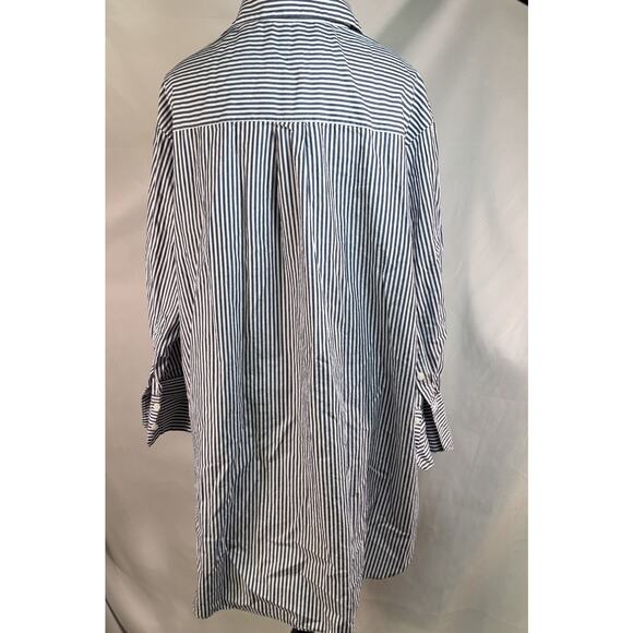 Zara Womens Oversized‎ Collar Shirt Blouse XS Black White Striped - Picture 3 of 7